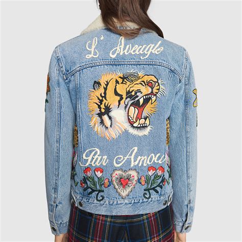 girl gucci jacket|gucci denim jacket women.